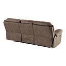 Aram Double Reclining Sofa With Center Drop-Down Cup Holders, Receptacles, Hidden Drawer And Usb Ports