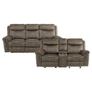 Aram 2pc Set: Sofa, Love in Brown - 8206NF*2