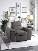 Ferriday Chair with Pull-out Ottoman in Gray - 8228GY-1