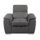Ferriday Chair with Pull-out Ottoman in Gray - 8228GY-1
