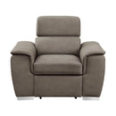 Ferriday Chair with Pull-out Ottoman in Taupe - 8228TP-1
