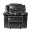 Bastrop Glider Reclining Chair - Black - Faux Leather