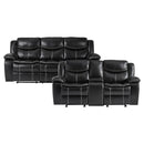 Bastrop 2pc Set: Sofa, Love in Black - 8230BLK*2