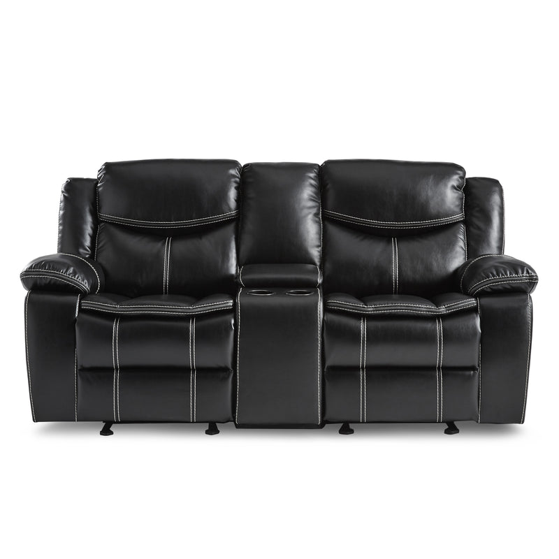 Bastrop 2pc Set: Sofa, Love in Black - 8230BLK*2
