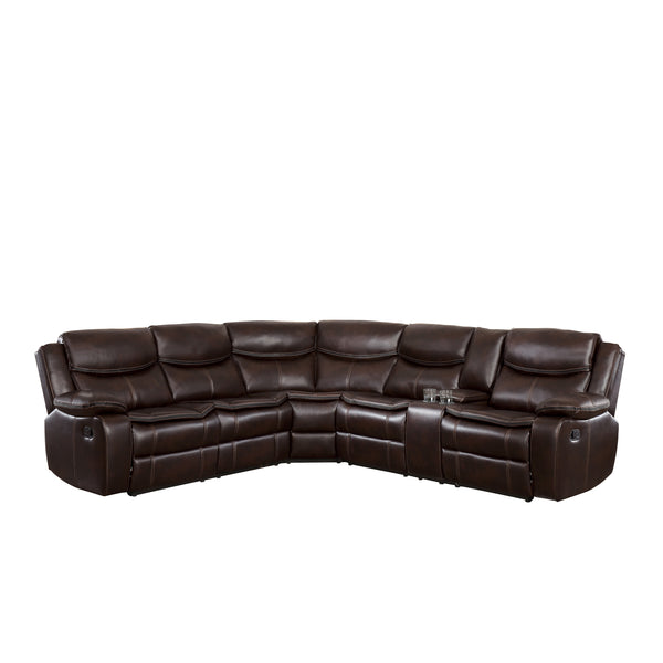 Bastrop 3-Piece Sectional with Right Console in Brown - 8230BRW*SC