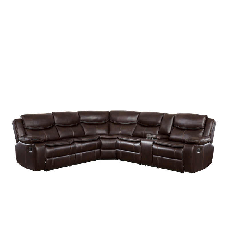 Bastrop 3-Piece Sectional with Right Console in Brown - 8230BRW*SC