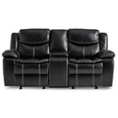 Bastrop Double Glider Reclining Loveseat with Center Console in Black - 8230BLK-2