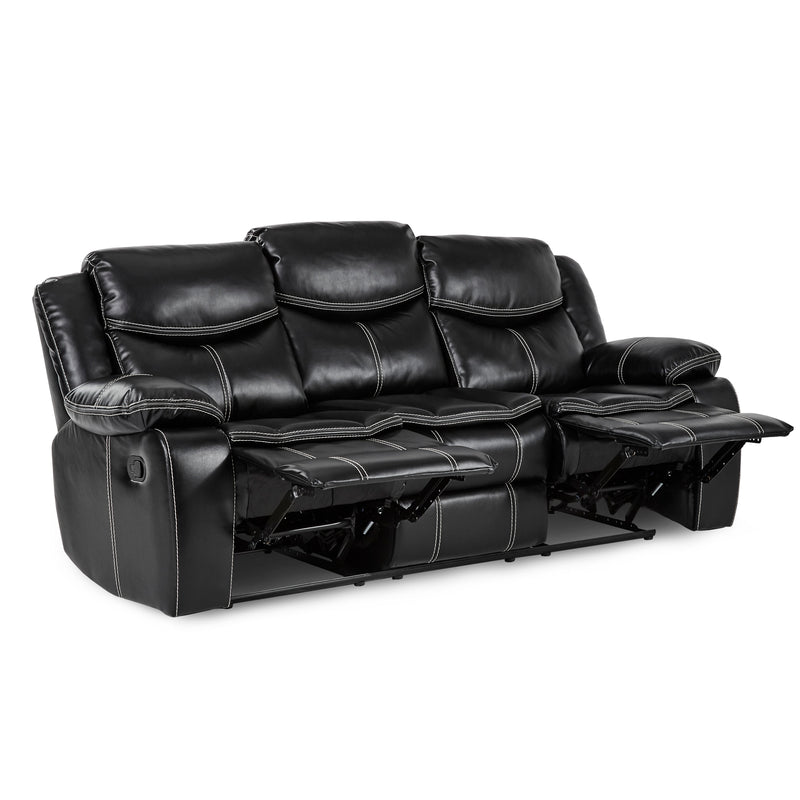 Bastrop Double Reclining Sofa in Black - 8230BLK-3