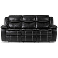 Bastrop Double Reclining Sofa - Black - Faux Leather