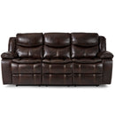 Bastrop Double Reclining Sofa - Brown - Faux Leather