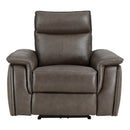 Maroni Power Reclining Chair with Power Headrest in Brown - 8259RFDB-1PWH