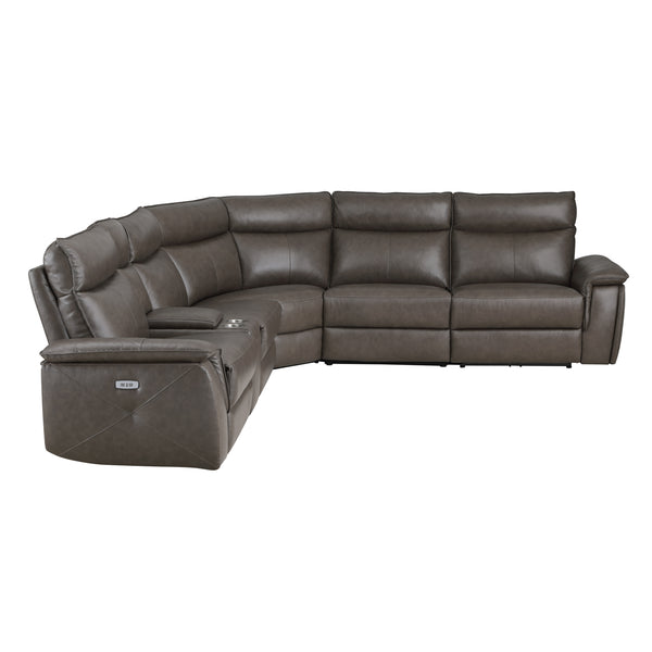 Maroni 6-Piece Modular Power Reclining Sectional with Power Headrests in Brown - 8259RFDB*6SCPWH