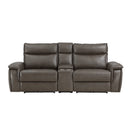 Maroni Power Double Reclining Loveseat with Center Console and Power Headrests in Brown - 8259RFDB-2CNPWH*