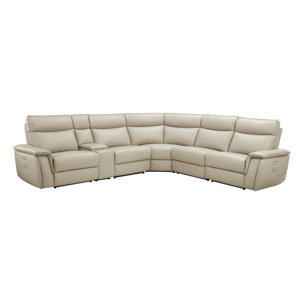 Maroni 6-Piece Modular Power Reclining Sectional with Power Headrests in Taupe - 8259RFTP*6SCPWH