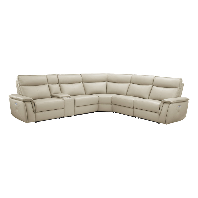 Maroni 6-Piece Modular Power Reclining Sectional with Power Headrests in Taupe - 8259RFTP*6SCPWH