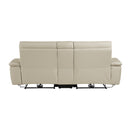 Maroni Power Double Reclining Loveseat with Center Console and Power Headrests in Taupe - 8259RFTP-2CNPWH*