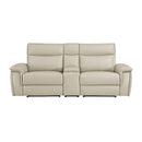 Maroni Power Double Reclining Loveseat with Center Console and Power Headrests in Taupe - 8259RFTP-2CNPWH*