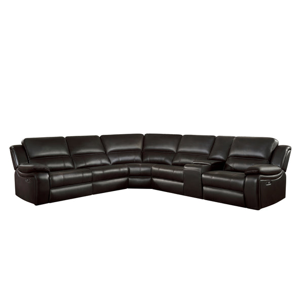 Falun 6-Piece Modular Power Reclining Sectional in Brown - 8260DB*6PW