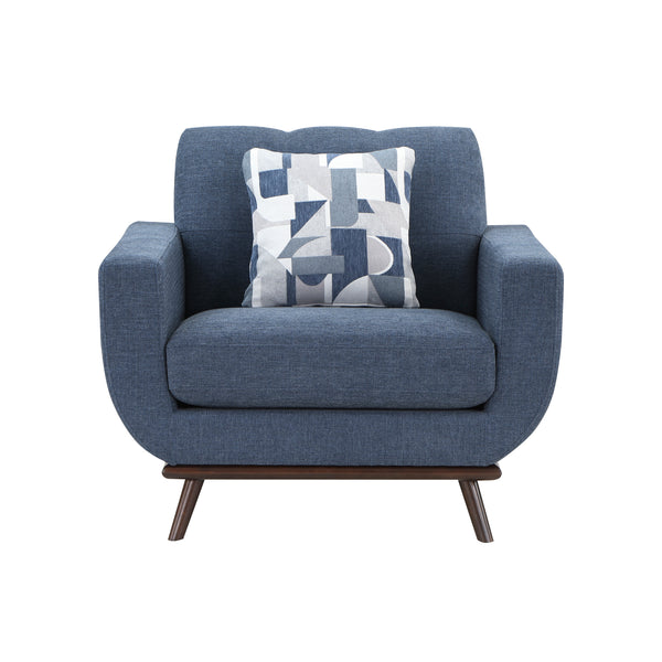 Everton Chair in Blue/Walnut - 8341BL-1RV
