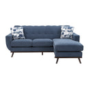 Everton Reversible Sofa Chaise in Blue/Walnut - 8341BL-3SCRV