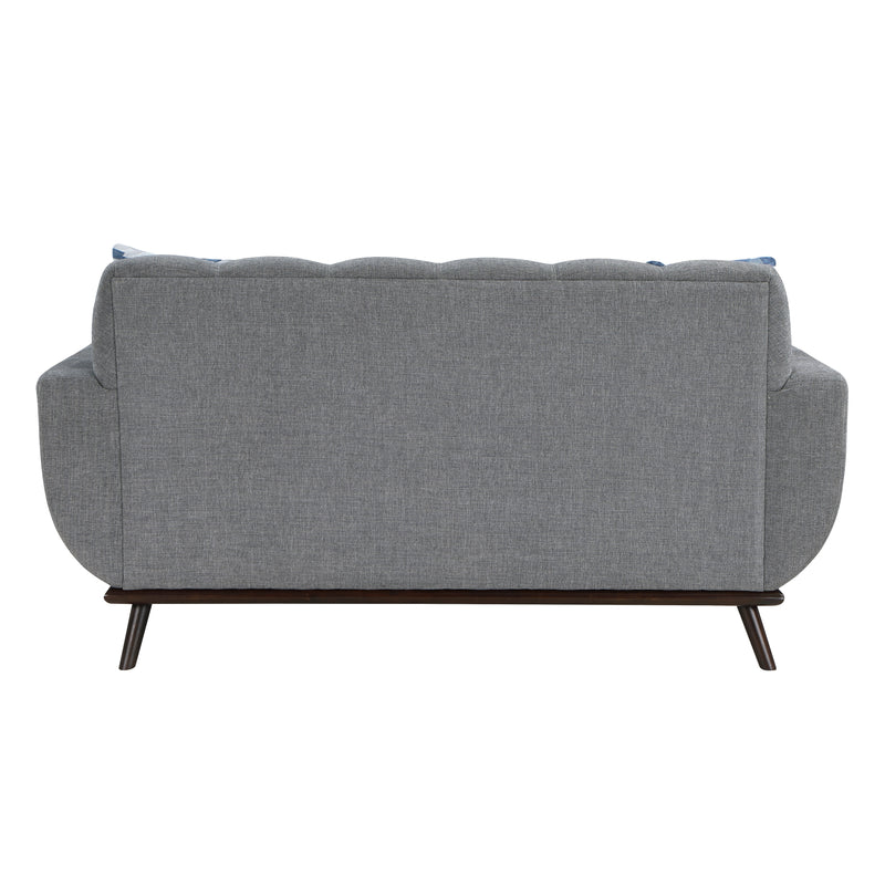 Everton Loveseat in Gray/Walnut - 8341GY-2RV