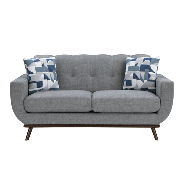 Everton Loveseat in Gray/Walnut - 8341GY-2RV