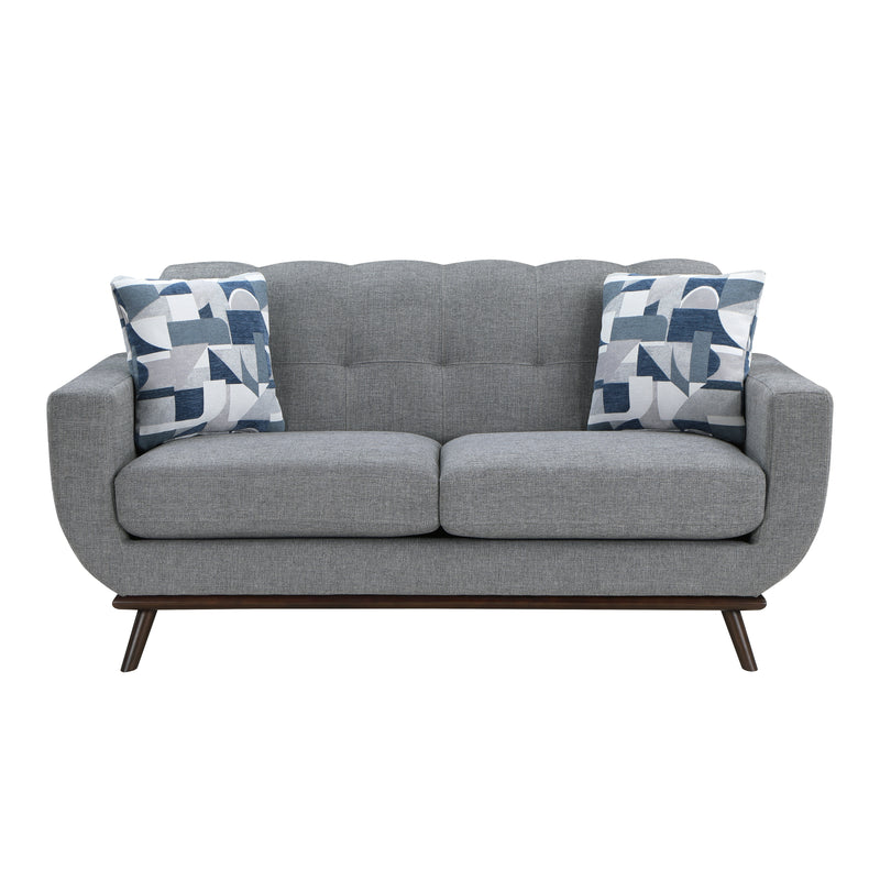 Everton Loveseat in Gray/Walnut - 8341GY-2RV