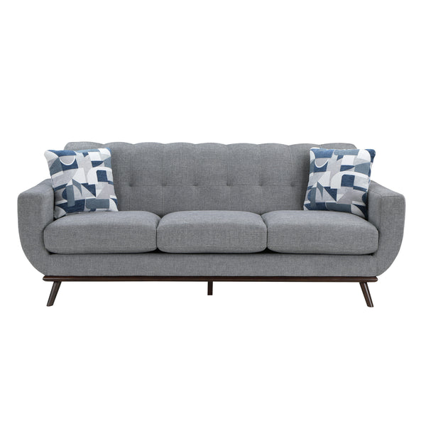 Everton Sofa in Gray/Walnut - 8341GY-3RV