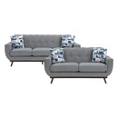 Everton 2pc Set: Sofa, Love in Gray/Walnut - 8341GY*2RV