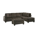 Emilio 3-Piece Reversible Sectional with Ottoman in Brown - 8367CH*3