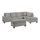 Emilio 3-Piece Reversible Sectional with Ottoman in Taupe - 8367TP*3