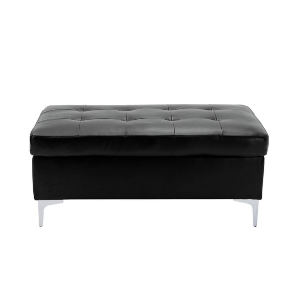 Barrington Ottoman in Black - 8378BLK-4