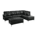 Barrington 3-Piece Sectional with Right Chaise and Ottoman in Black - 8378BLK*3