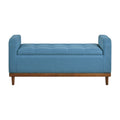 Brigitte Lift Top Storage Bench - Blue - Fabric