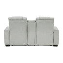 Ronan Double Reclining Love Seat With Center Console, Wireless Speakers, Storage Arms, Cup Holders And Led