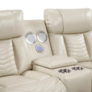 Huron Power Double Reclining Love Seat With Center Console, Wireless Speakers, Led And Charging Ports