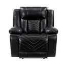 Huron Power Reclining Chair With Led And Charging Ports - Black
