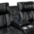 Huron Power Double Reclining Love Seat With Center Console, Wireless Speakers, Led And Charging Ports