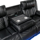 Huron Power Double Reclining Sofa With Center Drop-Down Cup Holders, Wireless Charger, Magazine Bag, Led And Charging Ports