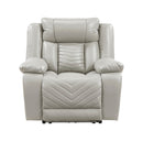 Huron Power Reclining Chair With Led And Charging Ports - Gray