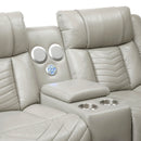 Huron Power Double Reclining Love Seat With Center Console, Wireless Speakers, Led And Charging Ports