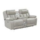 Huron Power Double Reclining Love Seat With Center Console, Wireless Speakers, Led And Charging Ports
