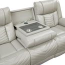 Huron Power Double Reclining Sofa With Center Drop-Down Cup Holders, Wireless Charger, Magazine Bag, Led And Charging Ports