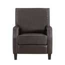Berenson Push Back Reclining Chair - Brown - Faux Leather