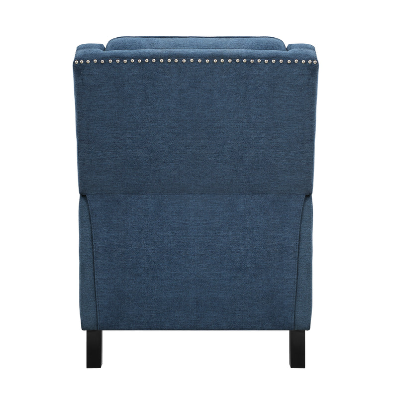Banks Push Back Reclining Chair in Blue - 8505BU-1