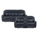 Littleton 2pc Set: Sofa, Love in Blue - 8516BU*2