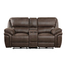 Proctor Power Double Reclining Loveseat with Center Console in Brown - 8517BRW-2PW