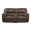 Proctor Double Reclining Loveseat with Center Console in Brown - 8517BRW-2