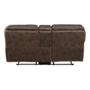Proctor Double Reclining Loveseat with Center Console in Brown - 8517BRW-2