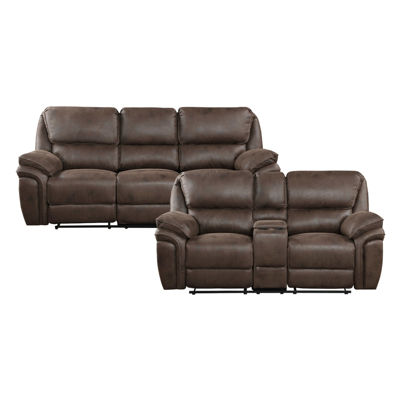 Proctor 2pc Set: Sofa, Love in Brown - 8517BRW*2